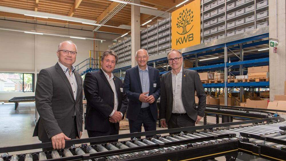 Landesrat Johann Seitinger, KWB-Haupteigentümer Peter Daniell Porsche, Christian Rakos (Bioenergieverband), KWB-Chef Helmut Matschnig