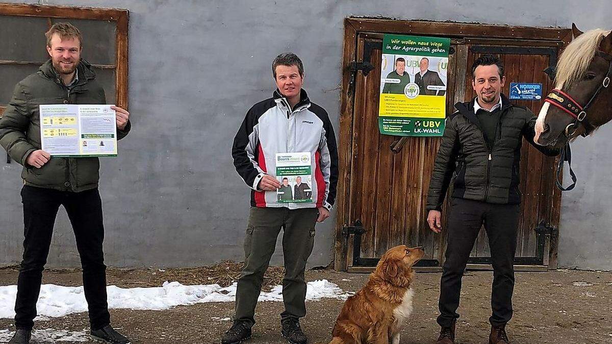 Die drei Mandate des UBV in Murau gehen an Andreas Racz, Spitzenkandidat Josef Wallner und Peter Müller