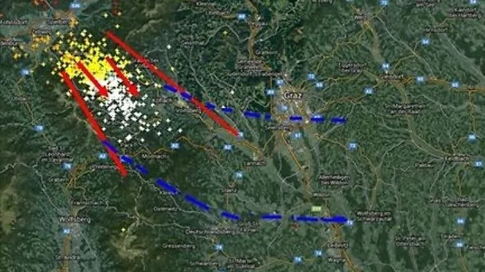 Eine Gewitterzelle zog über die Weststeiermark hinweg