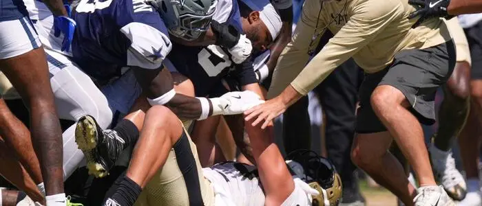 Das gemeinsame Training der Dallas Cowboys und der New Orleans Saints endete in einem Scharmützel