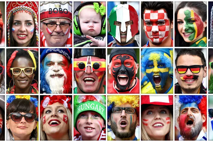 Ein Fan aus jedem Land, das bei der Euro teilnimmt