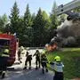 Das Auto geriet auf der Teichalmstraße in Vollbrand