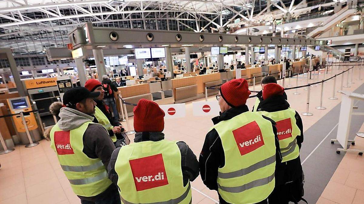 Warnstreik am Flughafen Hamburg