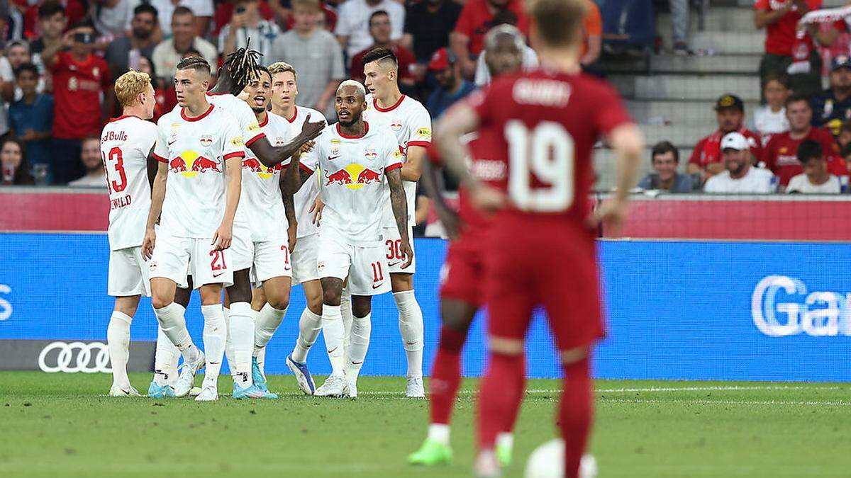 Salzburg bejubelte einen Testspielsieg gegen Liverpool.