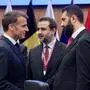 Frankreichs Präsident Emmanuel Macron und syriens Präsident Ahmed al-Scharaa
