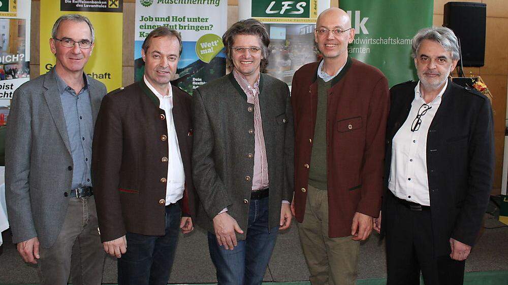 Die Referenten Günther Kuneth, Johann Mößler, Karl Kurath, Werner Mattersdorfer und Herbert Jöbstl (von links)