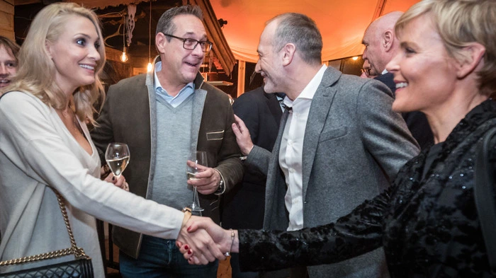 Philippa Strache, Heinz-Christian Strache, A1 Telekom Austria Group CEO Alejandro Plater, Ann Louise Kind