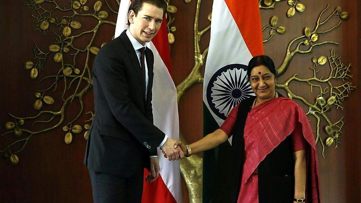 Kurz und die indische Außenministerin Swaraj 