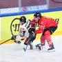 ZELL AM SEE,AUSTRIA,24.APR.25 - ICE HOCKEY - OEEHV, Oesterreichischer Eishockeyverband, international test match, Austria vs Germany. Image shows Mario Zimmermann (GER) and Brian Lebler (AUT).
Photo: GEPA pictures/ David Geieregger