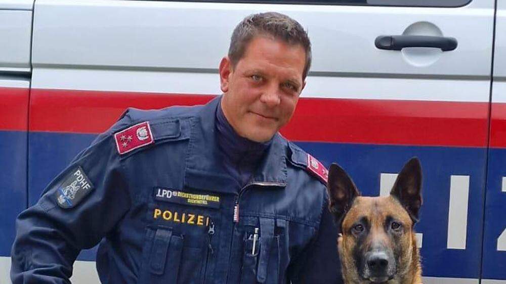 „Cupido“ mit Hundeführer Mario Druml hat die Vermisste gefunden