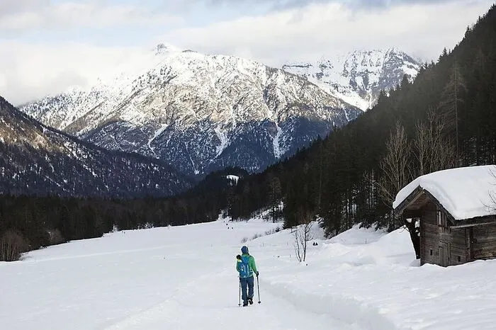 Achensee. Die Wanderung dauert vier bis fünf Stunden und führt zunächst zu einem Aussichtspunkt mit Blick auf den Hinter- und Vordernutz. Danach stärkt man sich in der gemütlichen Falkenmoosalm in der Nähe des Achensees.