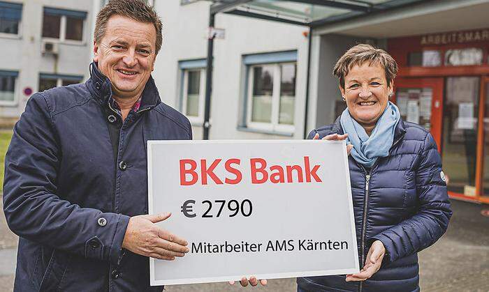 Die Mitarbeiter des AMS Kärnten spendeten 2790 Euro 