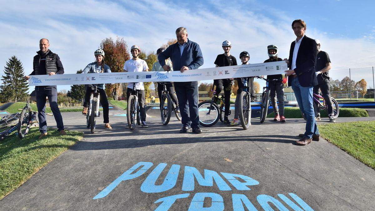 Andy Krasser, Franz Labugger und Joachim Schnabel eröffneten den Pumptrack in Lebring