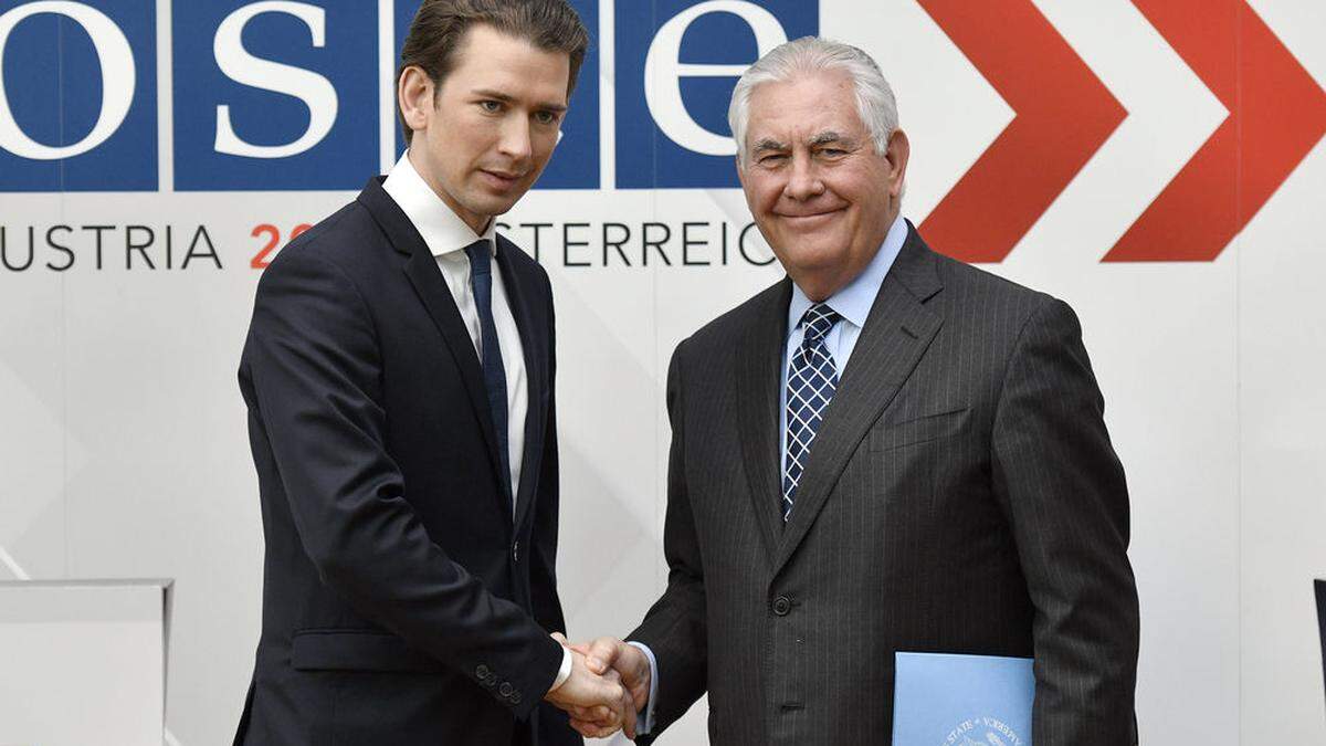 Sebastian Kurz mit Rex Tillerson.