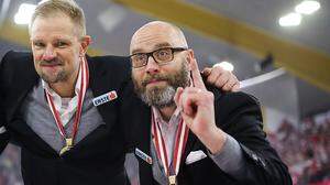 Petri Matikainen (links) muss sich statt Jarno Mensonen einen neuen Co-Trainer suchen
