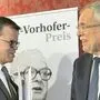 Vorhofer-Preisträger Manfred Perterer mit Bundespräsident Alexander Van der Bellen.