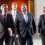 Messerwetzen am Wochenende: Bayerns Ministerpräsident Horst Seehofer, Innenminister Thomas de Maiziere, Regierungssprecher Steffen Seibert, Wirtschaftsminister Sigmar Gabriel und Kanzlerin Angela Merkel