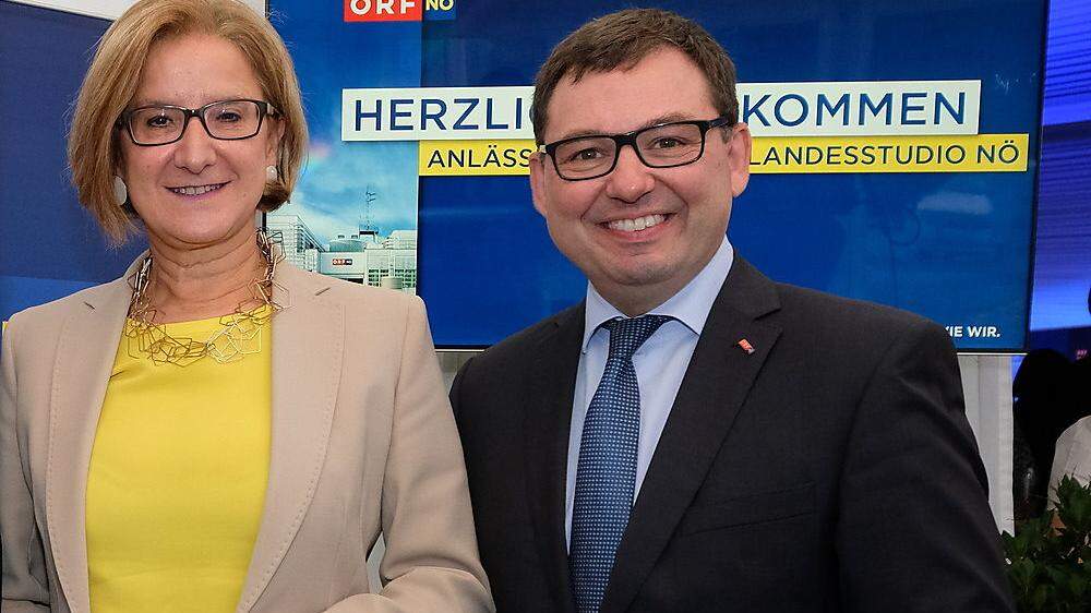 Niederösterreichs Landeshauptfrau Johanna Mikl-Leitner und Robert Ziegler, ORF-NÖ-Landesdirektor 