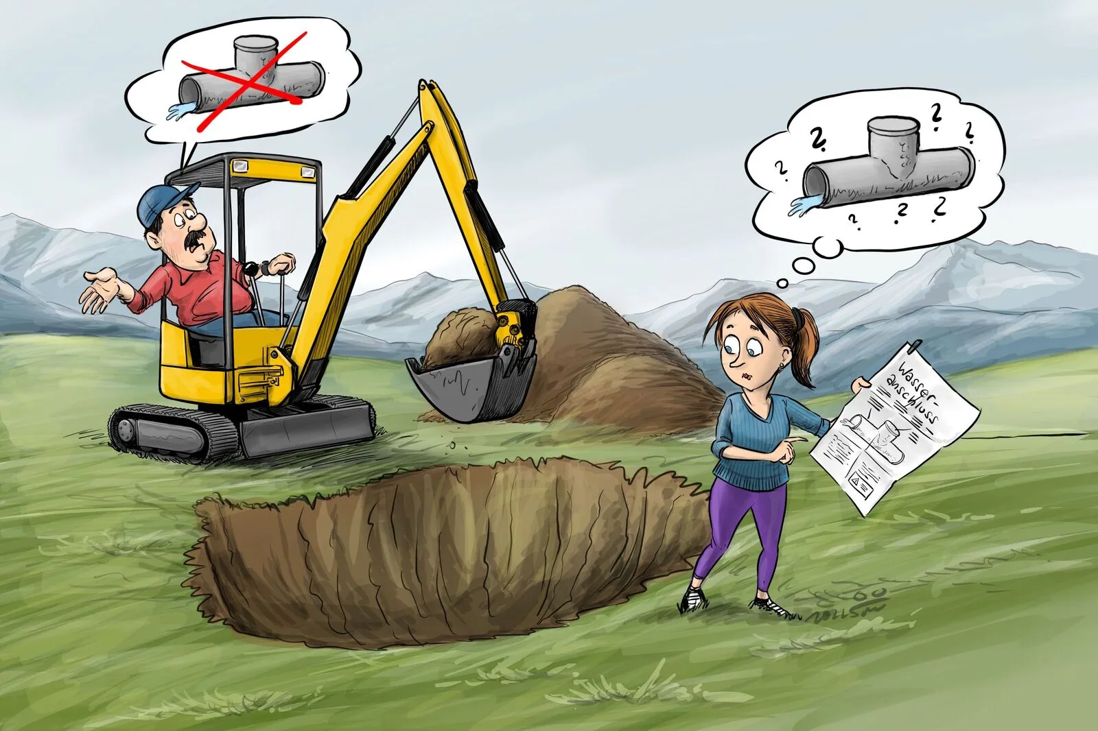 Das Grundstück sollte laut Makler-Unterlagen voll erschlossen sein