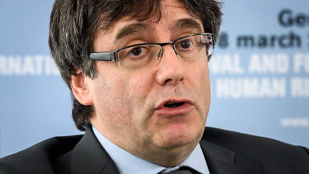 Carles Puigdemont bei einer UN-Veranstaltung in Genf vor wenigen Tagen: Der neuerliche Haftbefehl brachte ihn und die deutschen Behörden in die Bredouille