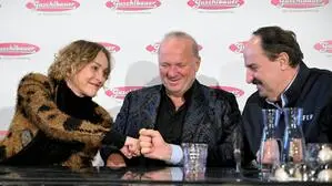 US-Schauspielerin Sharon Stone, Karl Guschlbauer und Johann Lafer 