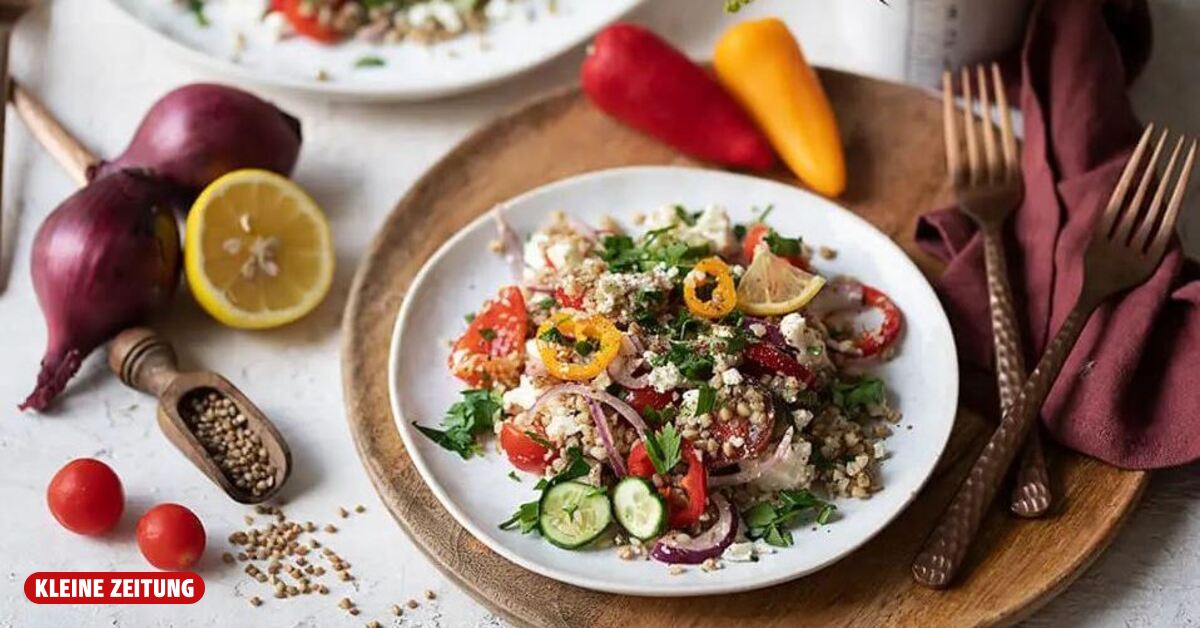 Rezept: Hadn Salat mit buntem Gemüse