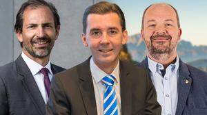 Auf den vordersten Plätzen der FPÖ im Wahlkreis Kärnten Ost gereiht: Christian Ragger, Josef Ofner und Kajetan Glantschnig (von links)