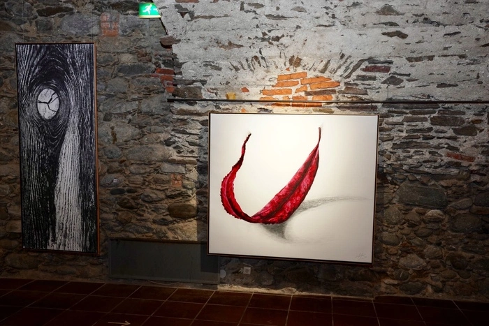 Blaue und rote Farben für die-Bockelmannblätter