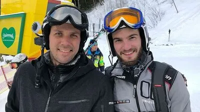 Mario Matt mit David Pließnig beim Training