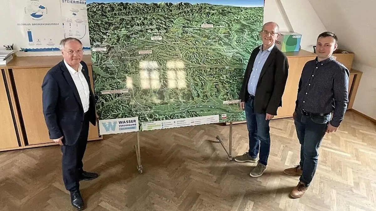 Josef Ober ist Obmann, Franz Glanz Geschäftsführer und Josef Fruhwirth technischer Bereichsleiter (v.l.) bei der Wasserversorgung Vulkanland