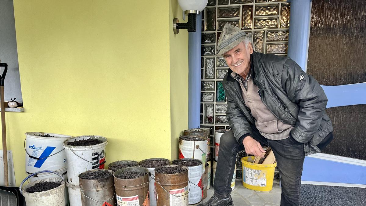 Albin Meschnig sammelte 30 Jahre lang mehr als eine Tonne Nägel