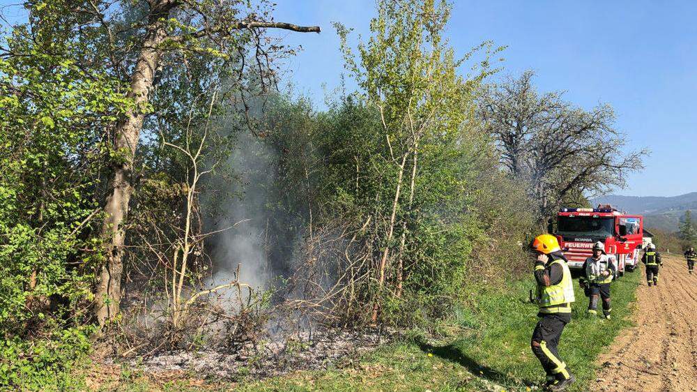Mit einem Brand an einem Waldbrand begann die Einsatzserie am Ostersonntag für die Feuerwehr Pöllau