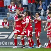 Die GAK-Spieler jubeln