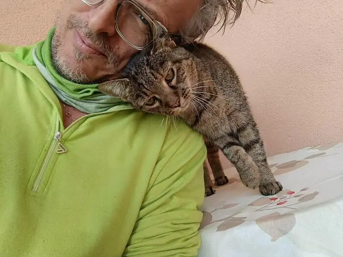 Neber seiner Frau und der Tochter, sind Katzen die wichtigsten Begleiter Josef Lederers auf seiner „Hof.Kunst.Baustelle“ in Burgau