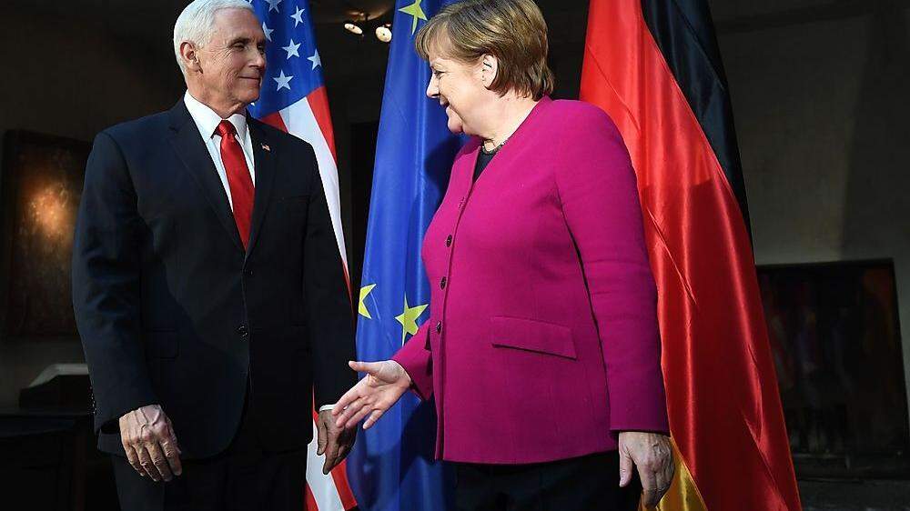 US-Vizepräsident Mike Pence und die deutsche Kanzlerin Angela Merkel