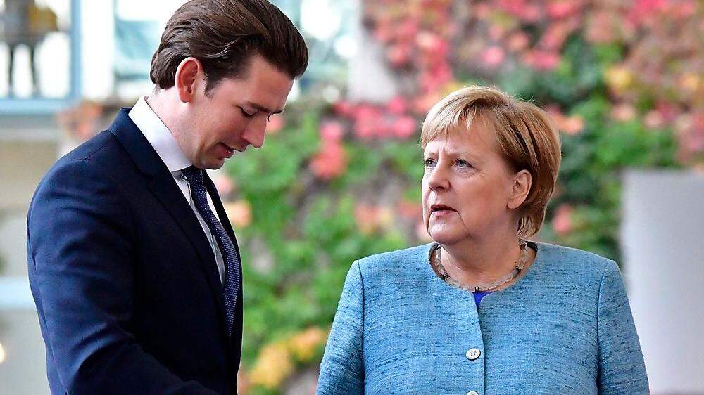 Kanzler Kurz und Kanzlerin Merkel