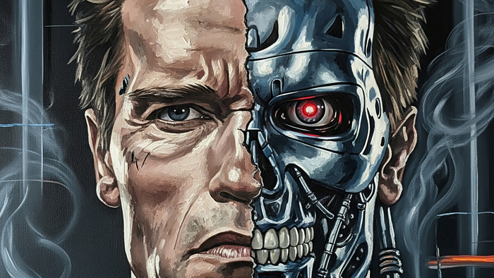 Illustration von Arnold Schwarzenegger als Terminator