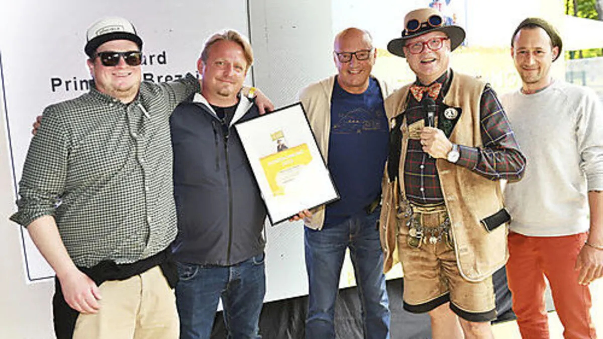 Von links nach rechts: Vasja Golai, Georg Moser, Gerhard Primožič-Breznik (alle Culture Collective), Conrad Seidl (Bierpapst), Manuel Ploder (Culture Collective)