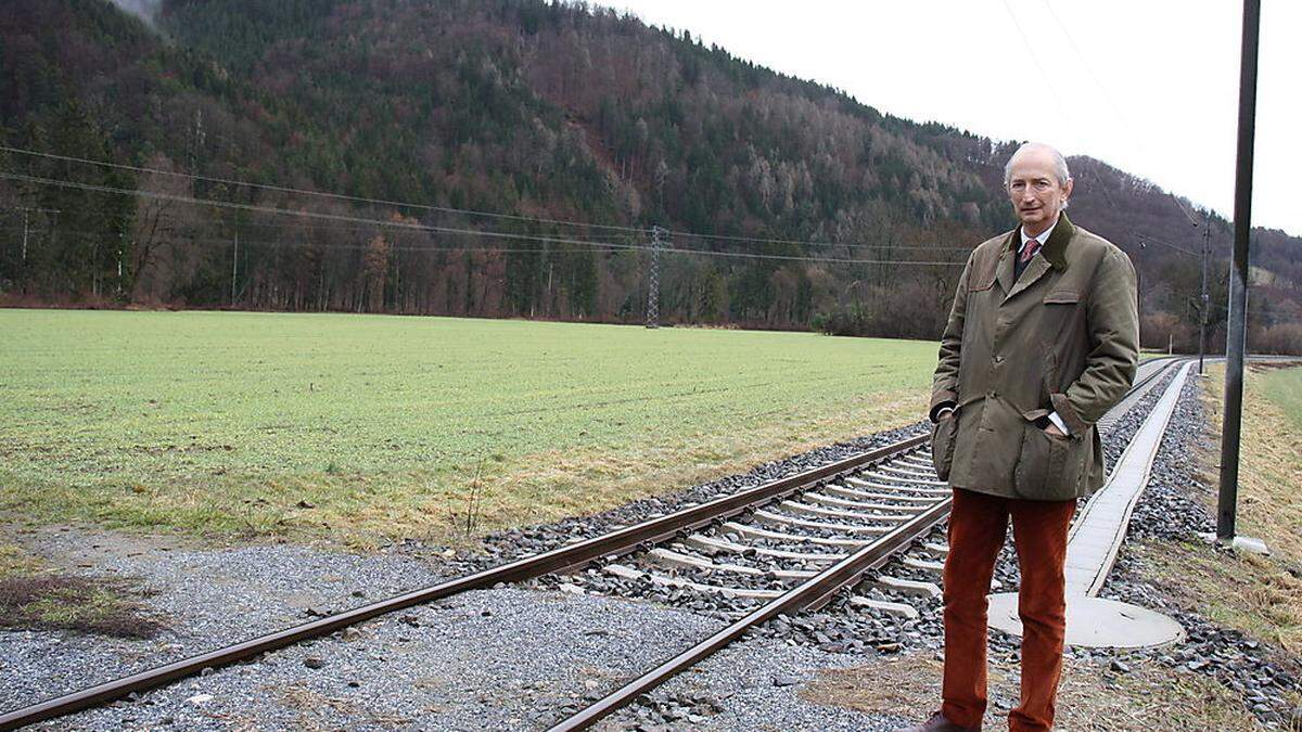 Karl Liechtenstein am Areal bei Deutschfeistritz, wo eine Fotovoltaikanlage entstehen könnte