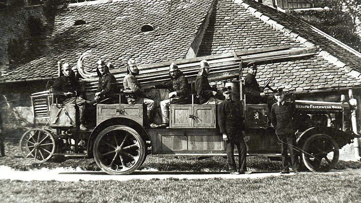 1921: Das erste Feuerwehrautomobil in Graz fuhr bereits 35 km/h 