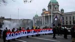 Demonstration in Belgrad unter dem Motto "Kosovo ist Serbien"