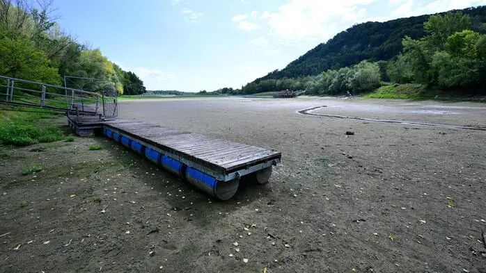 Niedrigwasser an der Donau | Niedrige Pegelstände bereiten Binnenschifffahrt und Kraftwerken Probleme (Im Bild: die Donau bei Greifenstein)