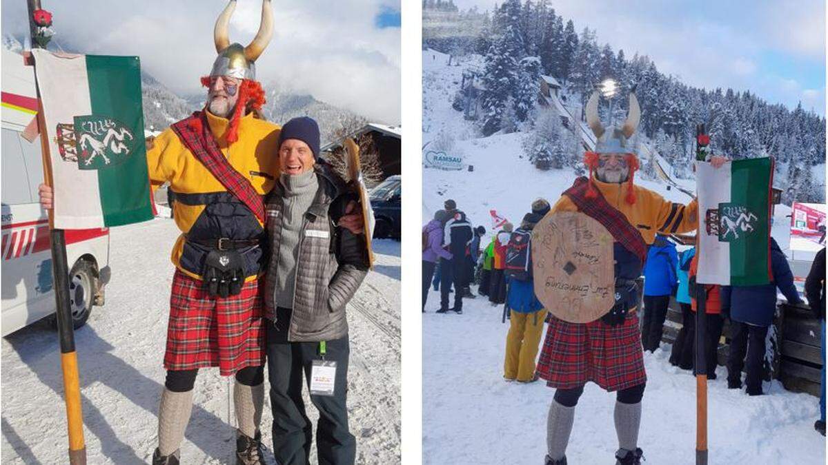 Günter Bachler war als Wikinger beim Weltcup in Ramsau am Dachstein der Publikumsliebling mit seinem &quot;Kampf um die Olympiateilnahme der nordischen Kombiniererinnen 2026&quot;