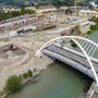 Die neue Stahlverbund-Brücke wurde bereits im Sommer 2019 über die Drau gezogen