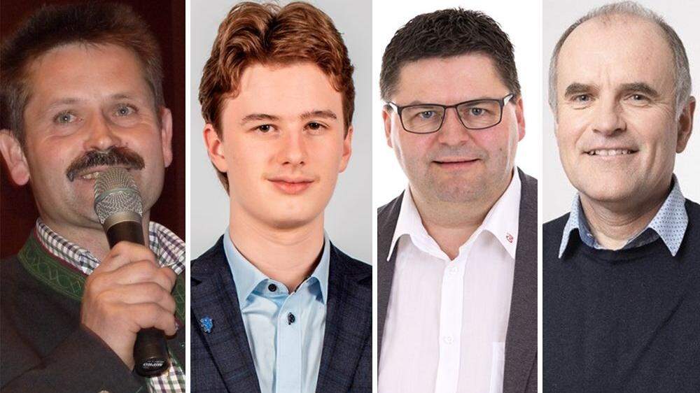 Bürgermeister Thomas Derler (ÖVP), Thomas Schinnerl (FPÖ), Günther Grossegger (SPÖ), Robert Santner (Grüne