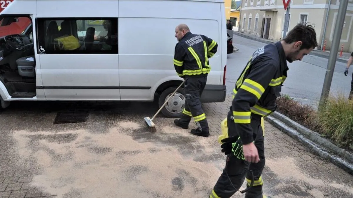 Die Ölleitung des Fahrzeuges wurde beim Einparken beschädigt