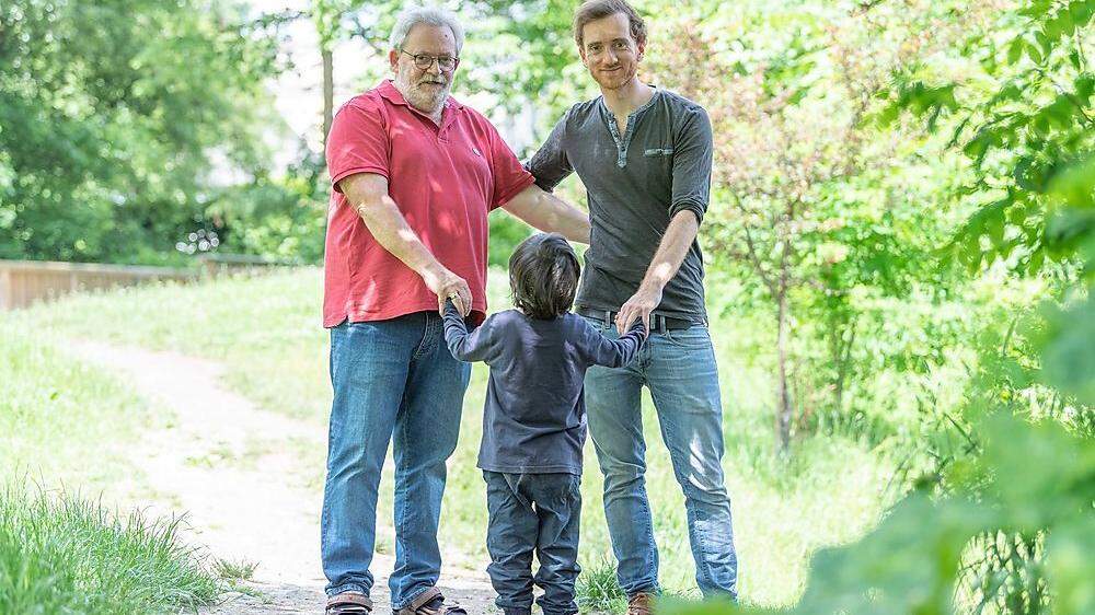 Drei Generationen vereint: Peter Wagner senior, Peter K. Wagner und Sohn Noah