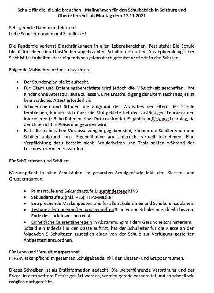 Die Maßnahmen, die nun ab Montag in allen Schulen Österreichs gelten werden.