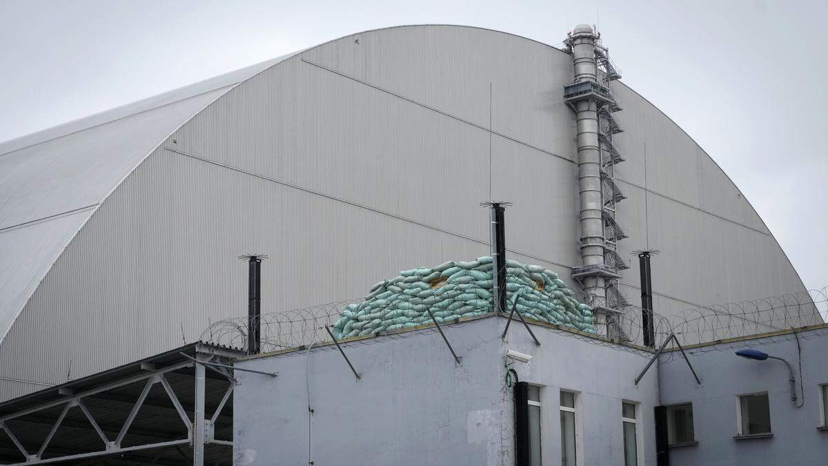 Spuren des Krieges an der Atomruine in Tschernobyl