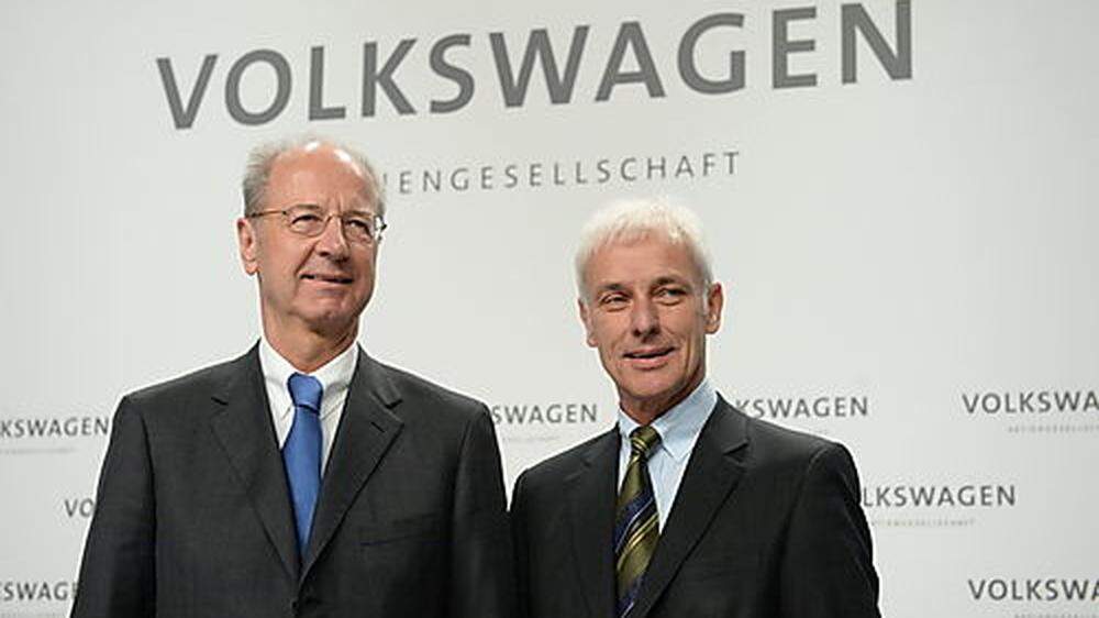 Die Aufräumer von Wolfsburg: Aufsichtsratschef Hans Dieter Pötsch (links) und Konzernlenker Matthias Müller